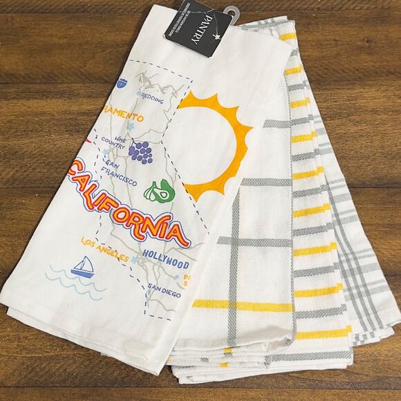 NWT: Pantry - "California" Kitchen Tea Towels, Set of 4, 18"x28" - Picture 3 of 3